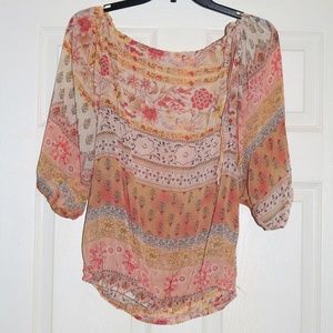 Boho Sheer Blouse, Sz L